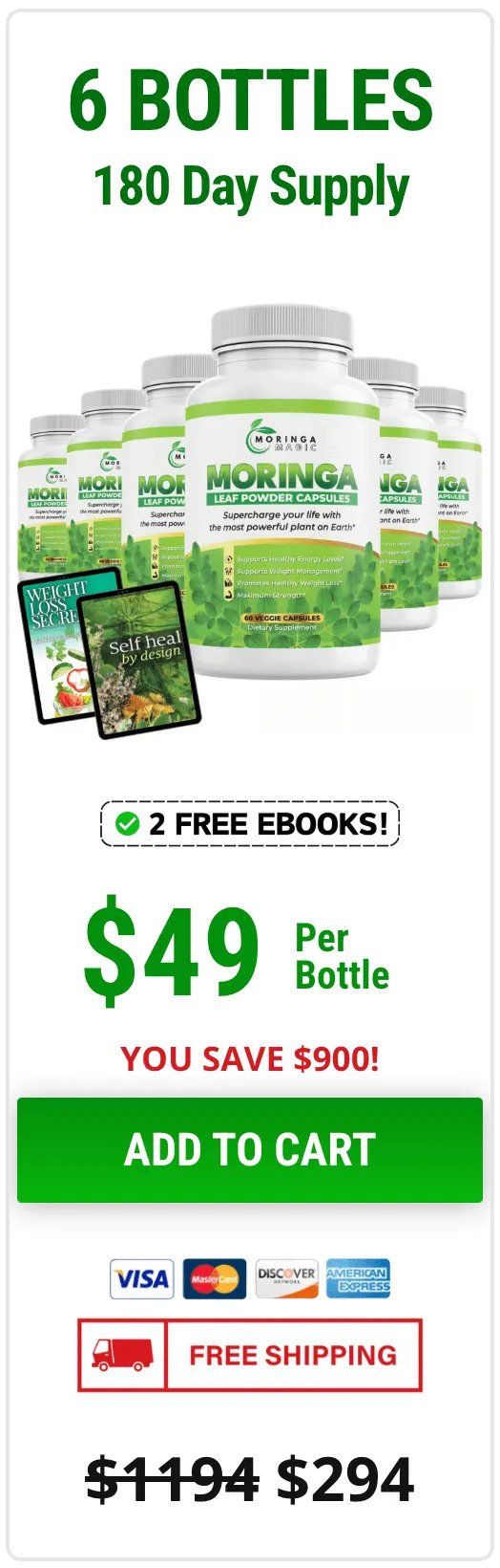 Moringa Magic price and supplement packages - 3 bottles