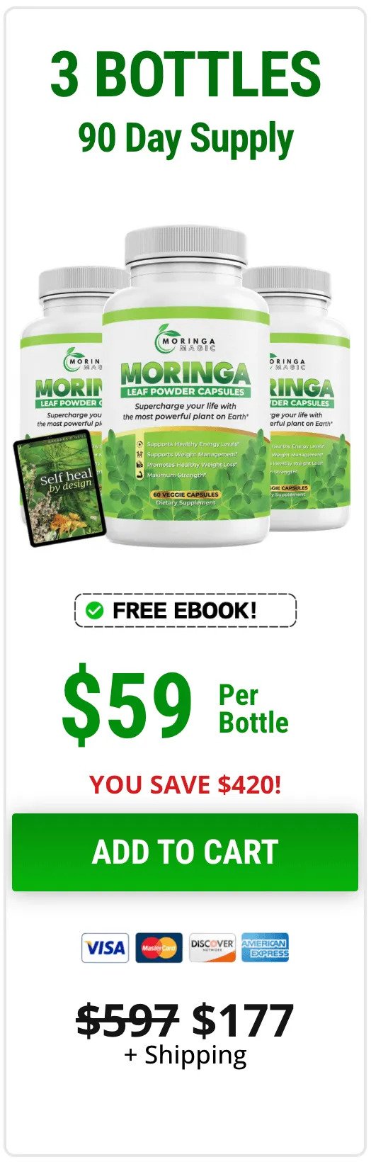 Moringa Magic price and supplement packages - 6 bottles